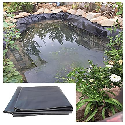 Teichfolie, Großer Fischteich Liner Gartenpoolmembran Wasserdichtes Futter Teiche Seen Schutzunterlage (Color : Black-0.5mm, Size : 6x8m)