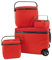 FRIZA Insulated Ice Chest Set 4pc Insulated Food Box Travel Cooler Insulated Hot Box/Cold Freezer Box Ice Cool Box on Wheels Drinks Cooler Portable (Red)