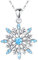 INFUSEU Kette Schneeflocke Silber, Halskette Damen Purelei Silber 925 Blau Schmuck Anhänger Damen Kette Geschenk