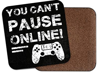 Sottobicchiere quadrato singolo - You Can't Pause Online Gaming Gamer Uomini Teen Gift #76959