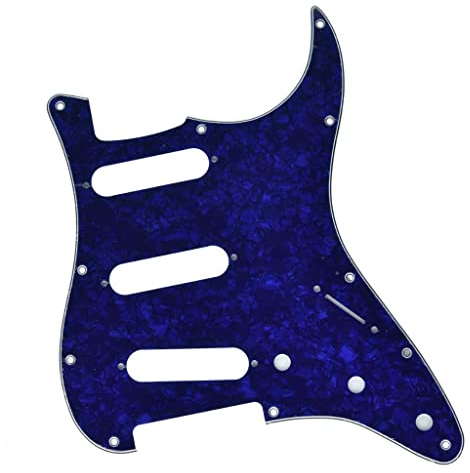 KAISH Pickguard ST/Strat Style Pickguard SSS Pickguard für USA/Mexico Stratocaster / Strat Blue Pearl