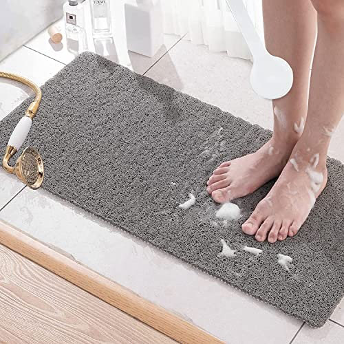 Bingobang Bath Mats Non Slip,Shower Mat Rubber 80x40cm,Extra Soft Anti-Mould, Machine-Washable,For Bathroom Floor,Bathtub(Grey)