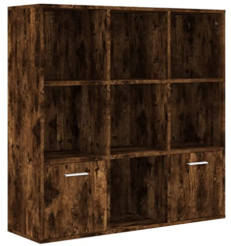 vidaXL Bücherschrank, Bücherregal mit viel Stauraum, Büroschrank für Schlafzimmer Wohnzimmer Büro, Aktenschrank Schrank Raumteiler, Räuchereiche