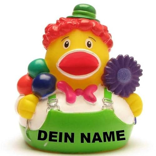 Badeente - personalisierbar (Clown Ente)