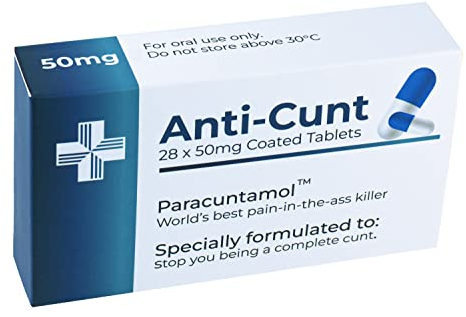 Funny Joke Pill Box Prank Gag Gifts for Men Funny Valentines Gifts for Him Secret Santa Novelty Stocking Filler Birthday Gifts for Women Rude Silly Presents for Boyfriend Dad (Anti-C*nt)