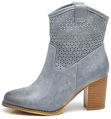 IF Fashion Scarpe Stivali Stivaletti Alla Caviglia Camperos Texani Tacco da Donna G633 blu N.41