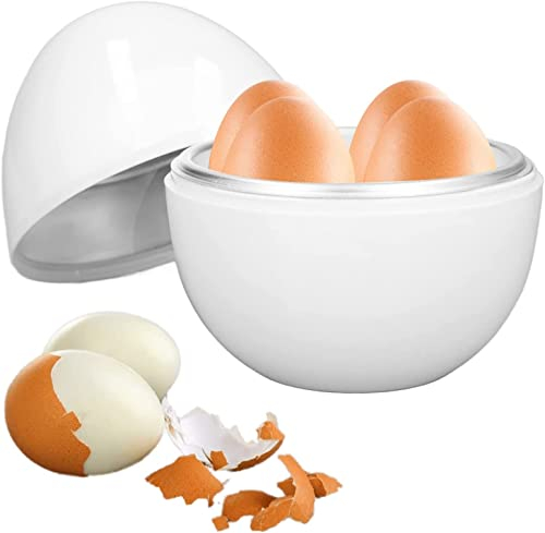 Cocedor de huevos para microondas, cocedor de huevos para microondas con capacidad para 4 huevos para huevos duros, cocedor de huevos medianos y duros