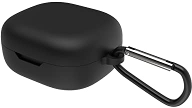 Geekria Funda de silicona compatible con JBL Wave 300TWS True Wireless Earbuds, funda protectora para auriculares con gancho para llavero, puerto de carga accesible, soporta carga inalámbrica (negro)