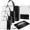 SIMBOOM Koffer Organizer 6 Set Packing Cubes mit Kompression, Packwürfel für Rucksack und Koffer, Kofferorganizer Packtaschen Reise Kleidertaschen für Kleidung Schuhe Unterwäsche - Weiß & Schwarz