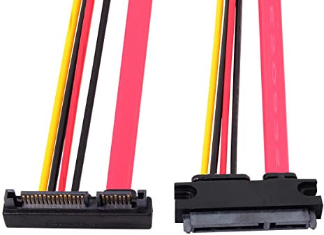 CY Cavo di prolunga per alimentazione dati SATA III 3.0 7+15 22 pin SATA maschio a femmina, 30 cm