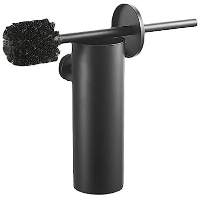Toilet Brushes & Holders,Black Toilet Brush,Black Bathroom Accessories,Space Saving,Sturdy,Stainless Steel Bathroom Deep Cleaning Scrub(Wall-mounted)
