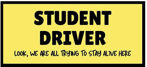 Caution Student Driver, abnehmbare und wiederverwendbare magnetische Stoßstangenaufkleber für Fahranfänger, 8 Zoll (Student Driver)