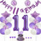 Kiwochy Lila 11 Geburtstag Deko Mädchen 11 Geburtstag Dekoration Lila Tortendeko Geburtstagsdeko 11 jahre Luftballons Nummer 11 Folienballon 11. Geburtstag Party Deko 11 jahre Geburtstag Deko Ballon