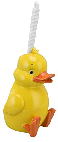Toilettenbürsten- und Halter-Set, Gelbes Badezimmerzubehör, Ente, Badezimmerzubehör für Badezimmer, Flexibler Toilettenschüssel-Bürstenkopf mit Sockel, Kreative Kleine Gelbe Ente