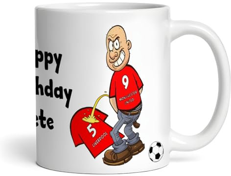 United Weeing On Liverpool Funny Football Gift Team Rivalry Personalised Mug | Football Gift for Men | Funny Joke Spoof Football Team Mug |Football Rivalry vs Team | Wee On Football Gift for Him