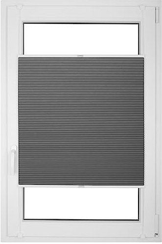 RENA Wabenplissee Thermo Plissee ohne Bohren Verdunklungsplissee Blickdicht Fenster Balkonfenster Balkontür Verdunkelung Sonnenschutz Innen Sichtschutz Hitzeschutz Graphit 85x80 cm