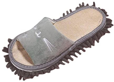 Oshhni Novedad en mopa para el polvo, zapatillas desmontables y cómodas para mujer, zapatillas para el polvo, mopa para limpiar el suelo, zapatos para la, GRIS