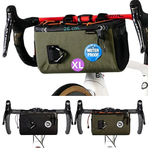 ULAC Lenkertasche Fahrrad Groß Verstellbare Gurte Abnehmbare Geldbörse wasserdichte Tasche 4,2L 26x16x13 cm Zubehör für MTB und Rennrad Werkzeughalter Handy