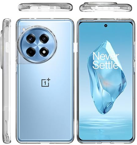 Rojeuinn Cover per Oneplus 12R custodie,Ultra Sottile Antiurto Anti-Graffio TPU Flessibile Case-Trasparente