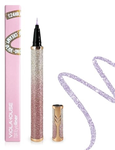 VIOLA HOUSE Liquid Liner, Eyeliner Flüssiger 24-Stunden Langlebig, Wasserfest, Eyeliner Pen, Mattes Finish Augen Makeup. (LILA)