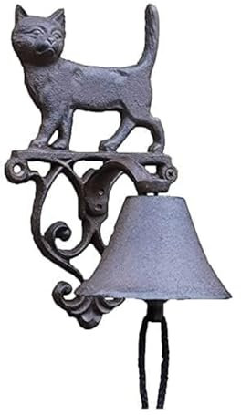 Rieort Türklopfer Schöne Katze Form Türklopfer Gusseisen Türklopfen Vintage Vordertür Pull Ring Bauernhaus Garten Manuelle Türklingel Dekor einzigartig