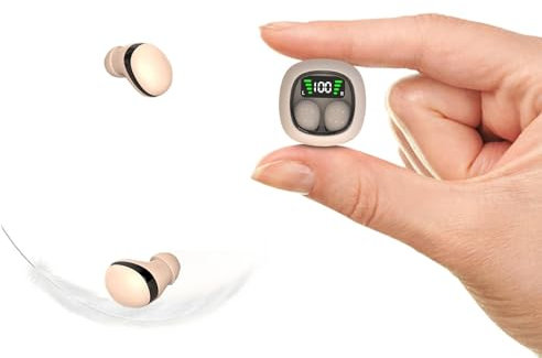 Auricolari invisibili Bluetooth color pelle, discreti, piccoli, nascosti, mini micro auricolari Bluetooth per lavoro, auricolari wireless per dormire invisibile, cuffie impermeabili per orecchie