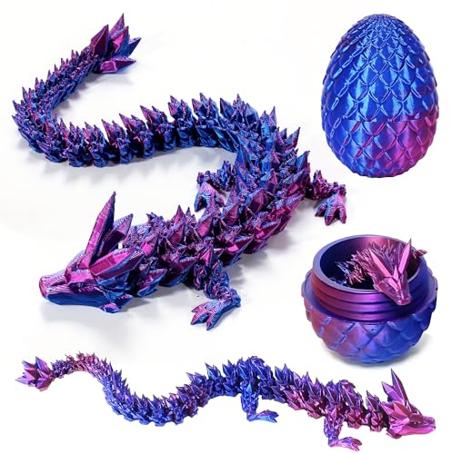 3D-Gedruckter Drache,3D Gedrucktes Drachenei Geheimnisvolle Drachen Spielzeug,3D-Gedruckter Drache im Ei im Inneren Heimbüro Schreibtischdekoration Erwachsene Kinder Geschenke Spielzeug.(Laserviolett)