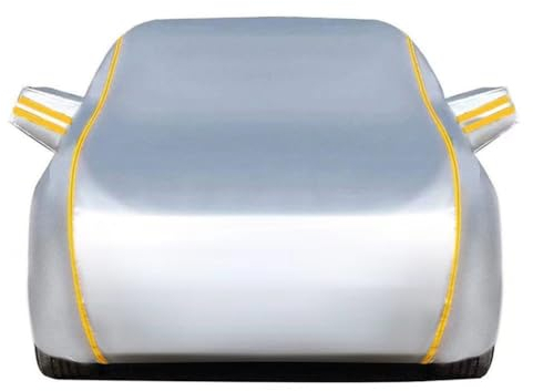 Autoabdeckung Für FIAT Panda 2012-2024 | Draussen Staubdicht Atmungsaktiv Autoplane Kratzfest Wasserdicht Volle Autoabdeckung (Color : Silver)