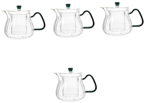 OUNONA 4 Teilige Teekanne Aus Glas Teekannen Für Teeparty Glaskannen Zum Kochen Auf Dem Keramikherd Teekessel Mit Teesieb Teekessel Teekannen Für Losen Tee Glaskessel