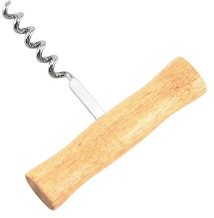 Tire-bouchon à poignée en bois | Ouvre-bouteille de vin | Tire-bouchon à vin | Poignée en T | Tire-bouchon en acier inoxydable avec poignée en bois | Compact et léger pour une utilisation à la maison