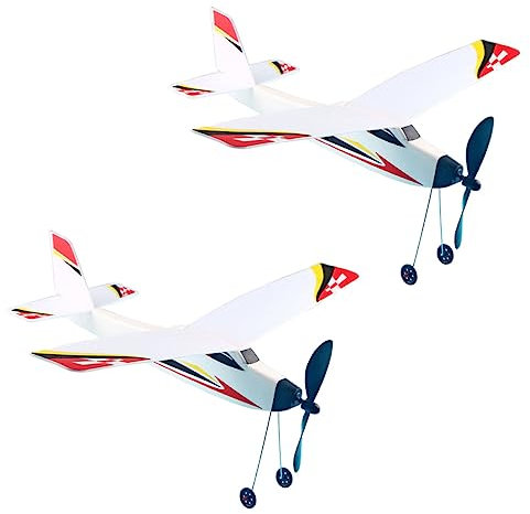 Toyvian Educational Toy Planes for Kids 2pcs Foam Glider Planes Easy Assembly Great for