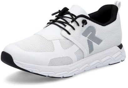 Rieker Damen Low-Top Sneaker M9001, Frauen Halbschuhe, lose Einlage,Turnschuhe,Laufschuhe,straßenschuhe,Strassenschuhe,Weiss (80),37 EU / 4 UK