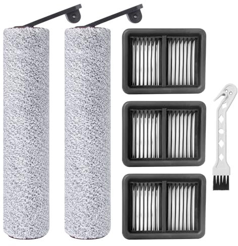 Heykewi Rullo Spazzola di Ricambio e Filtro HEPA per Dreame H12 Pro / H12 Dual Aspirapolvere Accessori di ricambio, 2 Spazzole a Rullo, 3 Filtro HEPA, 1 Spazzola per la Pulizia