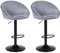 YERAIRR Barhocker 2er Set, Barstuhl Höhenverstellbar, Samt Küchenhocker mit Lehne und Fußstütze, 360 Drehbar, für Esszimmer, Theke, Bistro, Dunkelgrau