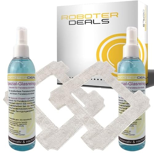 Roboter Deals - Zubehör Set, Ersatzteile Kit für Ecovacs Winbot W2 Omni (2X Pad, 2X Reiniger)