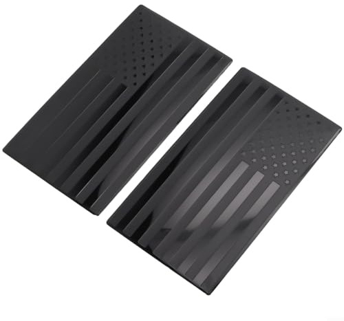 AugustknowU Lot de 2 autocollants pour voiture avec drapeau américain modifié - En aluminium - Noir
