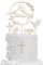 GGUFAY 3pcs Topper Tarta Madera Mi Primera Comunión Paloma Santo Grial Decoracón Bautizo Cake Topper para Fiesta Bautizo Comunión Niñas Niños