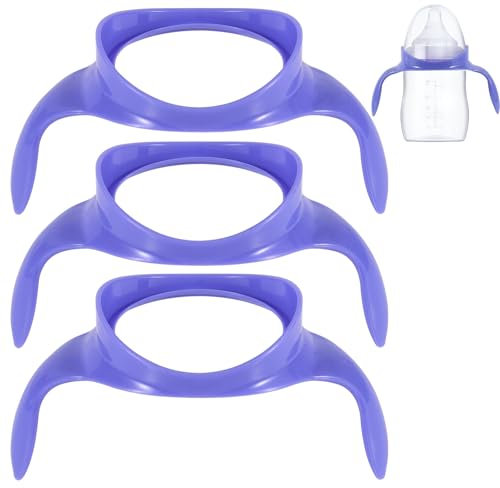Gosknor 3pcs Handles for Lansinoh Baby Bottles, Removable Anti-Colic Breastfeeding Bottle Holder Easy-Grip Replacement Handle Accessories for Newborn 5oz/8oz Bottles, BPA Free