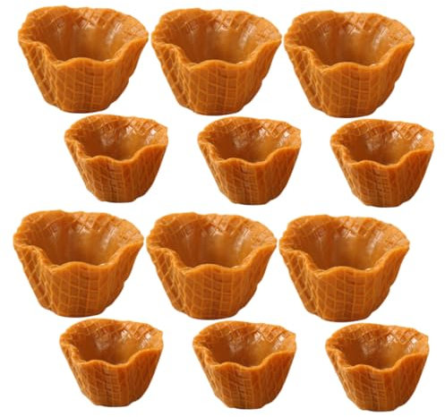 CIYODO 12pcs Realistic Ice Cream Cone Model Diy Craft Charms Pvc Artificial Ice Cream Cone Accessories for Jewelry Making and Photo Frame Decor