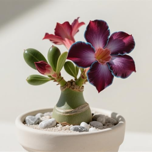 Winterhart pflanzen, Gift, Mysteriöse magische Glühbirne,Lebende Pflanzen,Mehrjährige Blumenzwiebel ist winterhart,Blumenzwiebel Mix-2Wüstenrose knollen-A