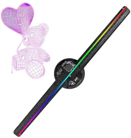 Projecteur Hologramme 3D Affichage Ventilateur avec télécommande, | Projecteur holographique publicitaire Supporte image, vidéo, animation, ventilateur pour magasin, Noël, Ha
