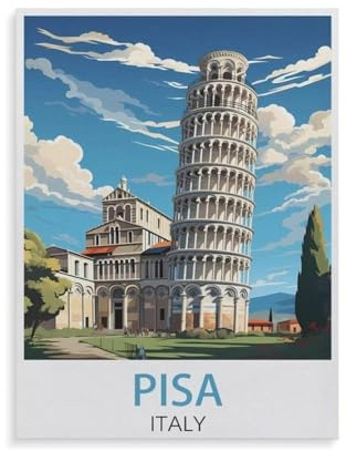 Schiefer Turm von Pisa，1000 Teile, Puzzle Aus Holz Für Erwachsene Und Kinder Ab 12 Jahren, Lernspielzeug（75x50cm）-HE8