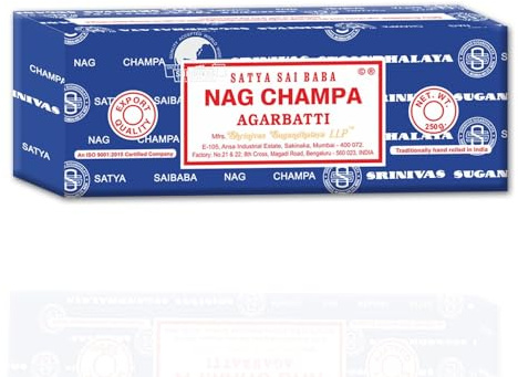 Satya Sai Baba Nag Champa Agarbatti, 250gms Hand Rolled Fine Quality Incense Sticks for Purification, Relaxation, Positivity, Yoga, Meditation