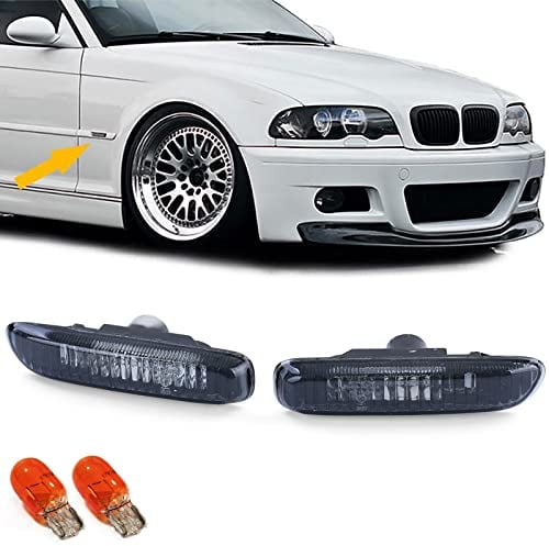 Klarglas Seitenblinker Schwarz Smoke Paar passend für 3er BMW E46 98-03