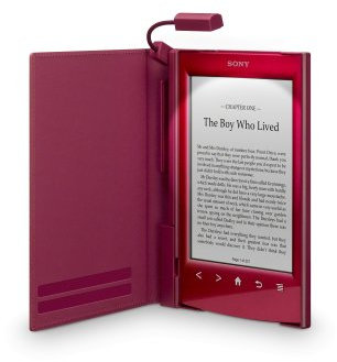 Sony PRSA-CL22 Leder Schutzhülle für E-Book PR-TS2 Reader hell-rot
