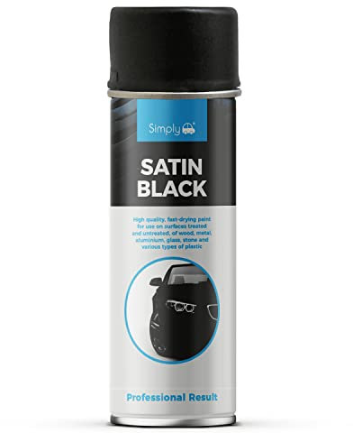 Simply SP-034 Satin Black Spray Paint 500ml – Fast Drying – High Adhesion – Non-Fading & UV Resistant – Wear Resistant & Scratch Free