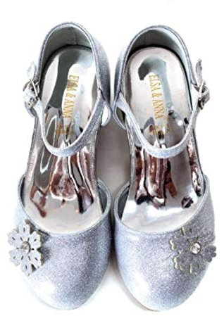 ELSA & ANNA Glitzer Schuhe Mädchen – Prinzessin Schuhe mit 3 cm hohem Absatz – Schuhe für Elsa Kleid - SHOES2 (eu_footwear_size_system, toddler, women, numeric, medium, numeric_33)