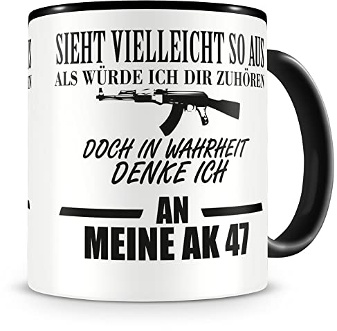 Samunshi® Ich denke an meine AK 47 Tasse Kaffeetasse Teetasse Kaffeepott Kaffeebecher Becher