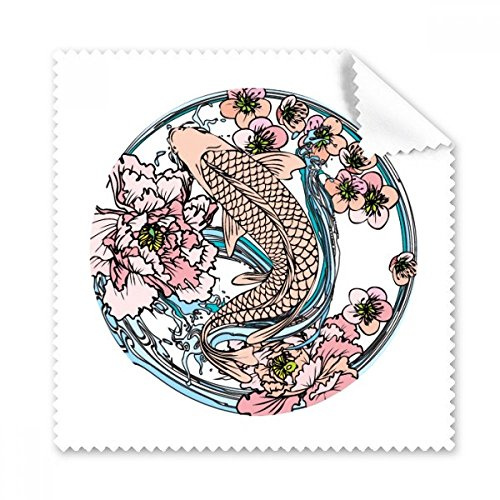 DIYthinker Carp Rosa Lotus-Muster Geometrie Brillenputztuch-Reinigungstuch Geschenk Telefon Screen Cleaner 5pcs