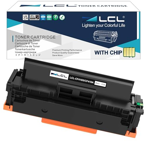 LCL Kompatibel Tonerkartusche 410X CF410X High Yield (1 Schwarz) Ersatz für HP Color Laserjet Pro MFP M477fnw MFP M477fdn MFP M477fdnw MFP M452dn MFP M452dw MFP M377dw MFP M452nw